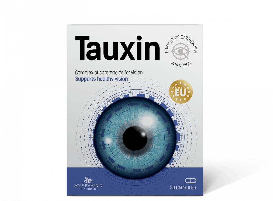 Complex for healthy vision and eye, antioxidants, Lutein, Zeaxanthin, Taurine, protects retina from blue light, dry eye, blurred vision